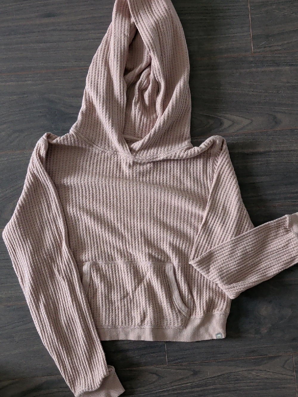 Roots Ribbed Hooded Pullover - Light Mauve